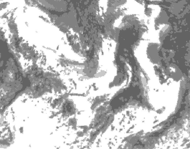 GDPS total cloud 072 hour forecast chart for Canada based on 2025/07/03 0000Z data