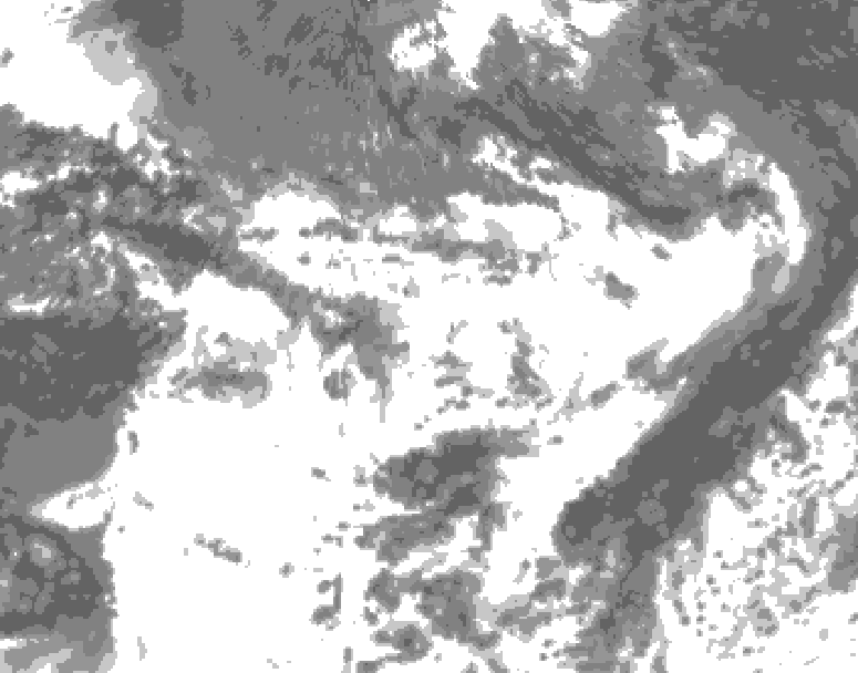GDPS total cloud 132 hour forecast chart for Canada based on 2025/07/03 0000Z data