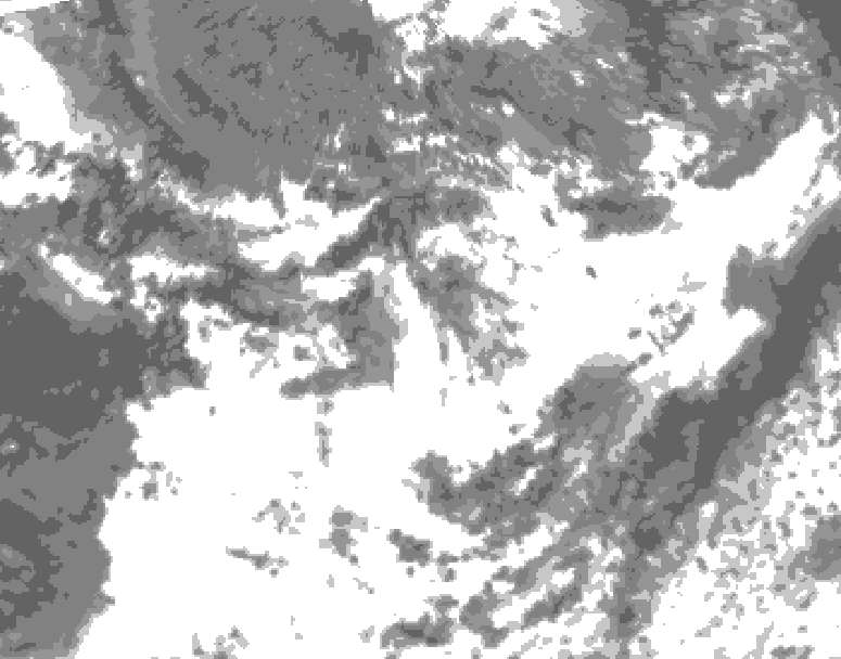 GDPS total cloud 156 hour forecast chart for Canada based on 2025/07/03 0000Z data