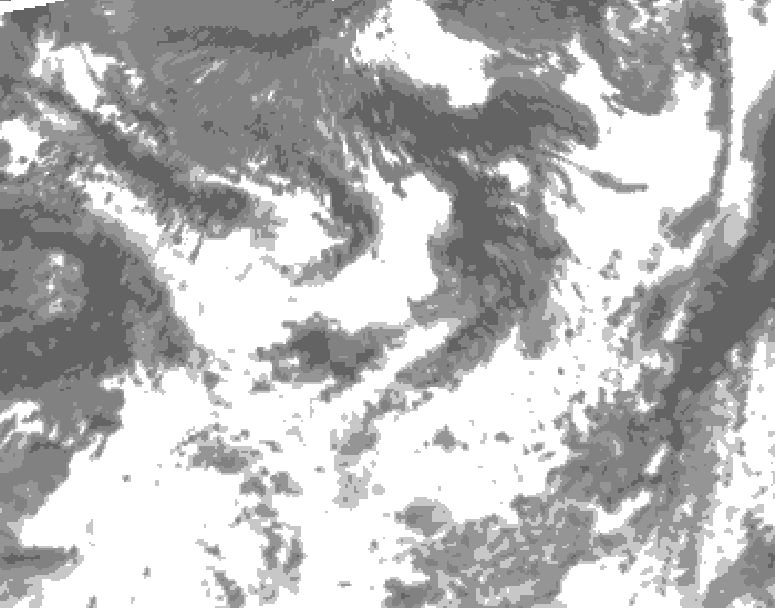 GDPS total cloud 192 hour forecast chart for Canada based on 2025/07/03 0000Z data