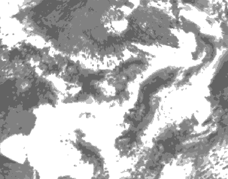 GDPS total cloud 234 hour forecast chart for Canada based on 2025/07/03 0000Z data