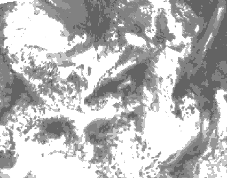GDPS total cloud 036 hour forecast chart for Canada based on 2025/07/03 1200Z data