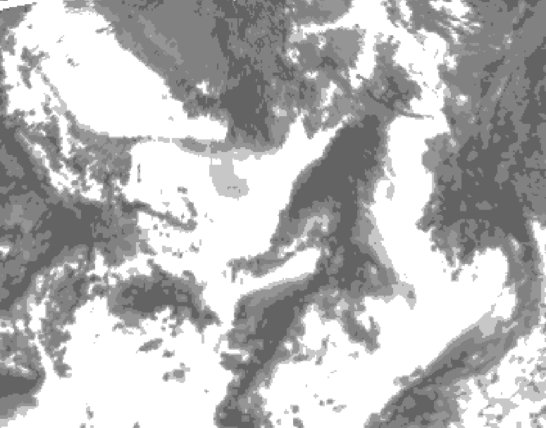 GDPS total cloud 048 hour forecast chart for Canada based on 2025/07/03 1200Z data