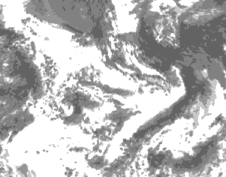 GDPS total cloud 084 hour forecast chart for Canada based on 2025/07/03 1200Z data