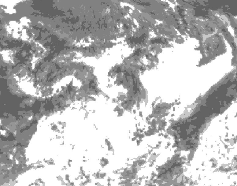 GDPS total cloud 156 hour forecast chart for Canada based on 2025/07/03 1200Z data