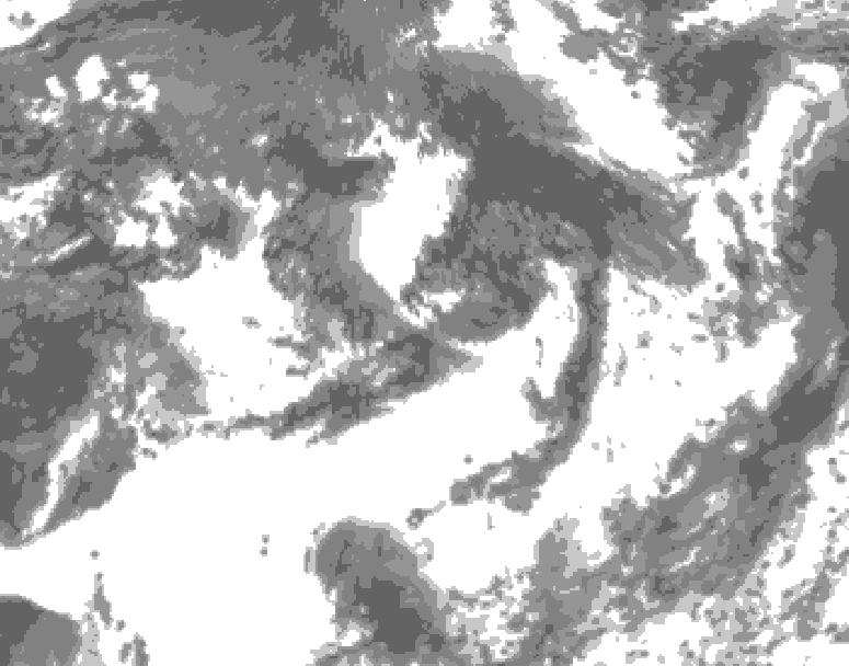 GDPS total cloud 222 hour forecast chart for Canada based on 2025/07/03 1200Z data