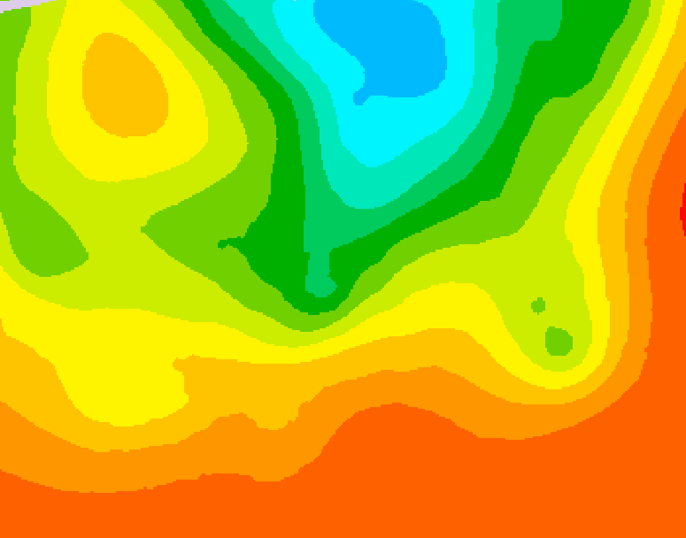 GDPS 500 millibar geopotential height 024 hour forecast chart for Canada based on 2025/07/04 0000Z data