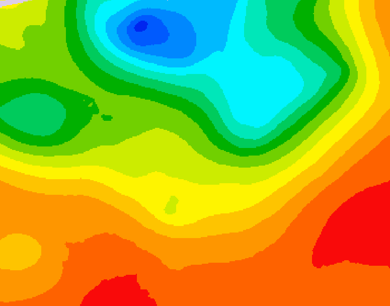 GDPS 500 millibar geopotential height 096 hour forecast chart for Canada based on 2025/07/04 0000Z data