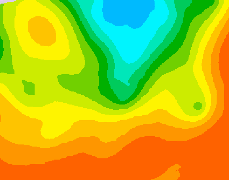 GDPS 500 millibar geopotential height 024 hour forecast chart for Canada based on 2025/07/04 1200Z data