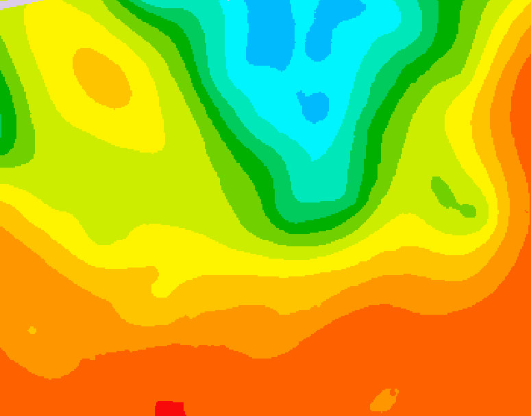 GDPS 500 millibar geopotential height 036 hour forecast chart for Canada based on 2025/07/04 1200Z data
