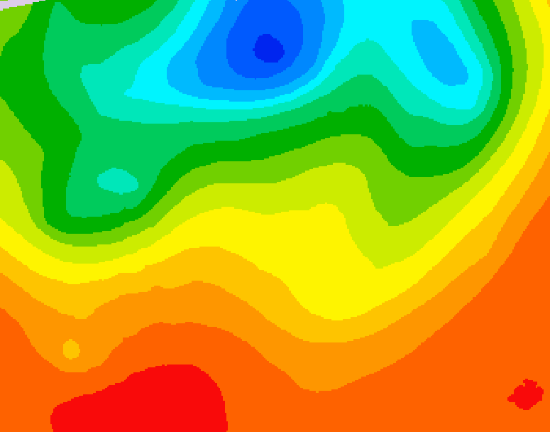 GDPS 500 millibar geopotential height 120 hour forecast chart for Canada based on 2025/07/04 1200Z data