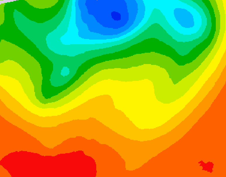 GDPS 500 millibar geopotential height 132 hour forecast chart for Canada based on 2025/07/04 1200Z data