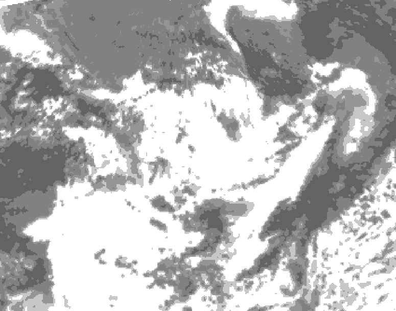 GDPS total cloud 108 hour forecast chart for Canada based on 2025/07/04 0000Z data