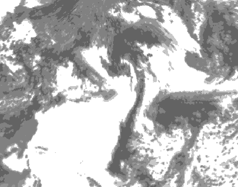 GDPS total cloud 210 hour forecast chart for Canada based on 2025/07/04 0000Z data