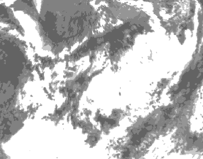 GDPS total cloud 150 hour forecast chart for Canada based on 2025/07/04 1200Z data