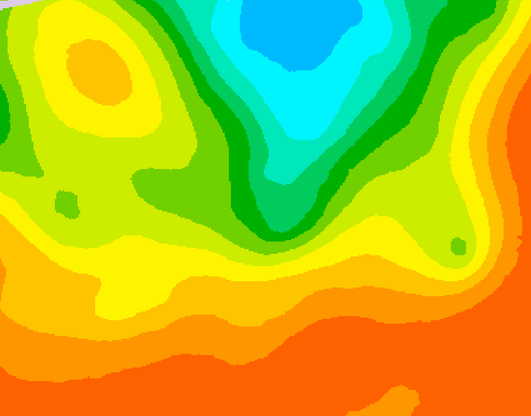 GDPS 500 millibar geopotential height 012 hour forecast chart for Canada based on 2025/07/05 0000Z data