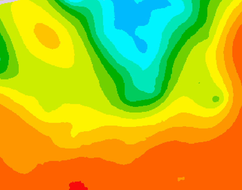 GDPS 500 millibar geopotential height 024 hour forecast chart for Canada based on 2025/07/05 0000Z data