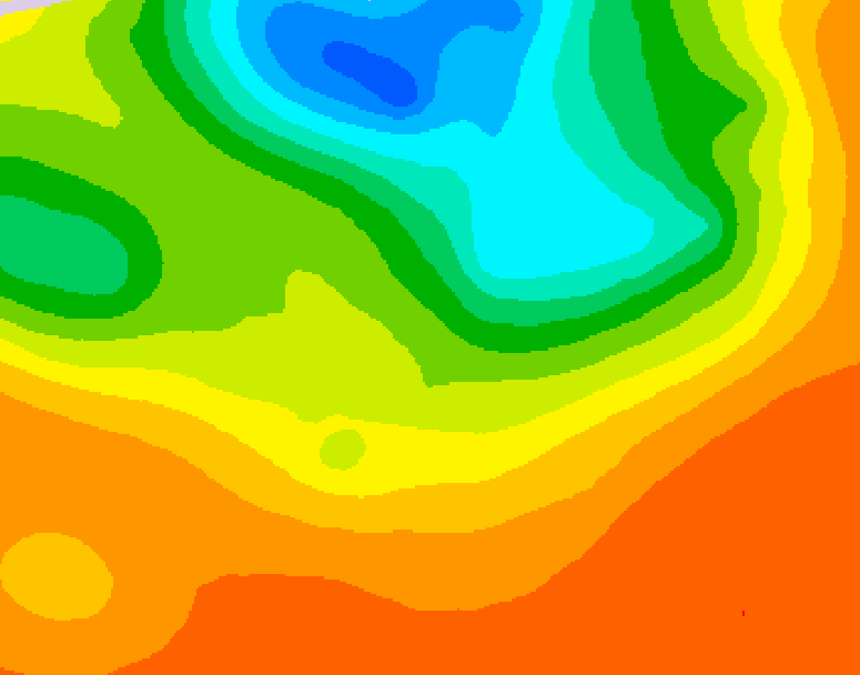 GDPS 500 millibar geopotential height 060 hour forecast chart for Canada based on 2025/07/05 0000Z data