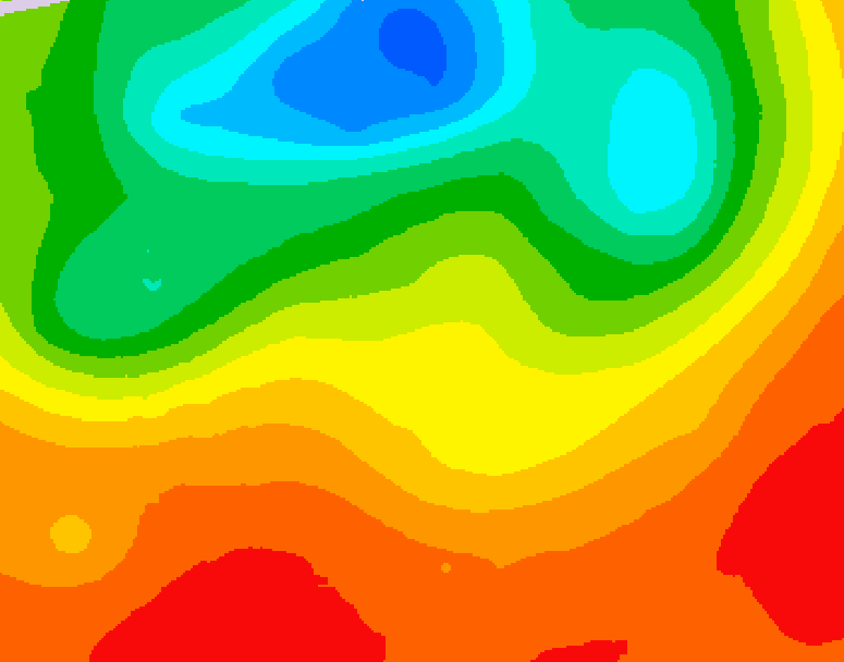GDPS 500 millibar geopotential height 096 hour forecast chart for Canada based on 2025/07/05 0000Z data