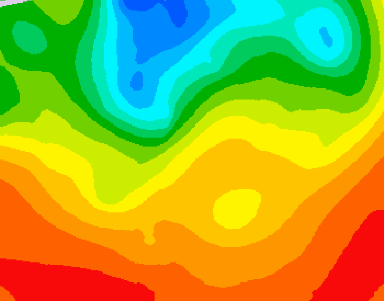 GDPS 500 millibar geopotential height 138 hour forecast chart for Canada based on 2025/07/05 0000Z data