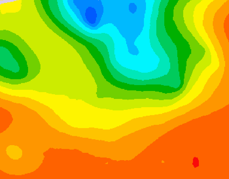 GDPS 500 millibar geopotential height 036 hour forecast chart for Canada based on 2025/07/05 1200Z data