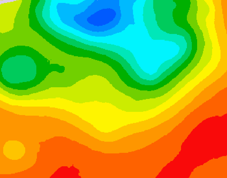GDPS 500 millibar geopotential height 060 hour forecast chart for Canada based on 2025/07/05 1200Z data