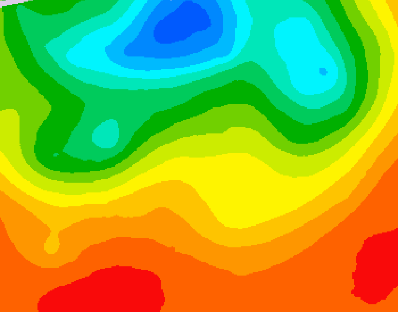 GDPS 500 millibar geopotential height 096 hour forecast chart for Canada based on 2025/07/05 1200Z data
