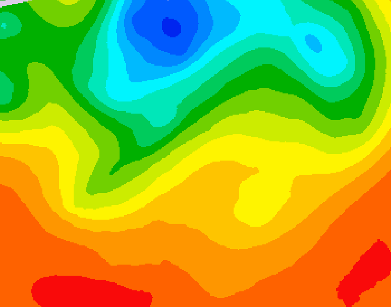 GDPS 500 millibar geopotential height 120 hour forecast chart for Canada based on 2025/07/05 1200Z data
