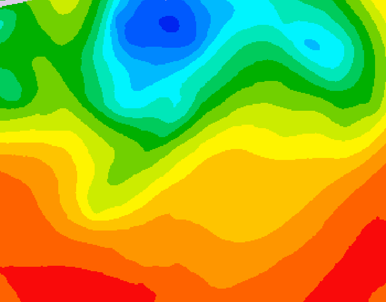 GDPS 500 millibar geopotential height 126 hour forecast chart for Canada based on 2025/07/05 1200Z data