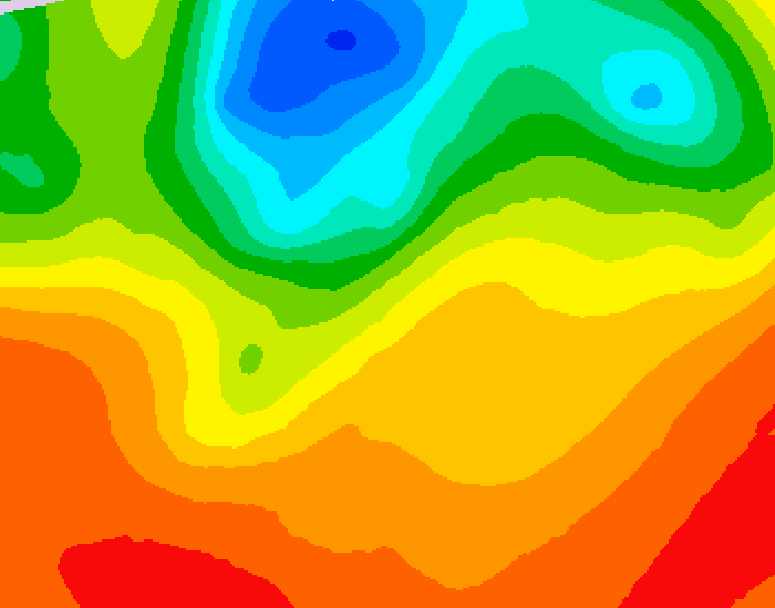 GDPS 500 millibar geopotential height 132 hour forecast chart for Canada based on 2025/07/05 1200Z data