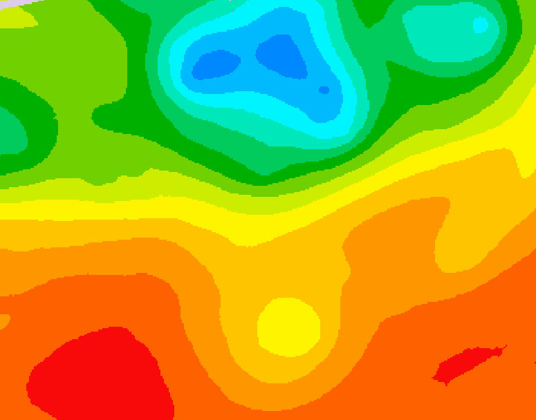 GDPS 500 millibar geopotential height 222 hour forecast chart for Canada based on 2025/07/05 1200Z data