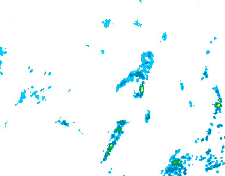 GDPS precipitation 012 hour forecast chart for Canada based on 2025/07/05 0000Z data