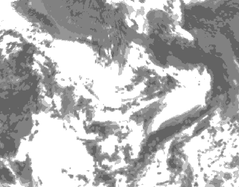 GDPS total cloud 048 hour forecast chart for Canada based on 2025/07/05 1200Z data