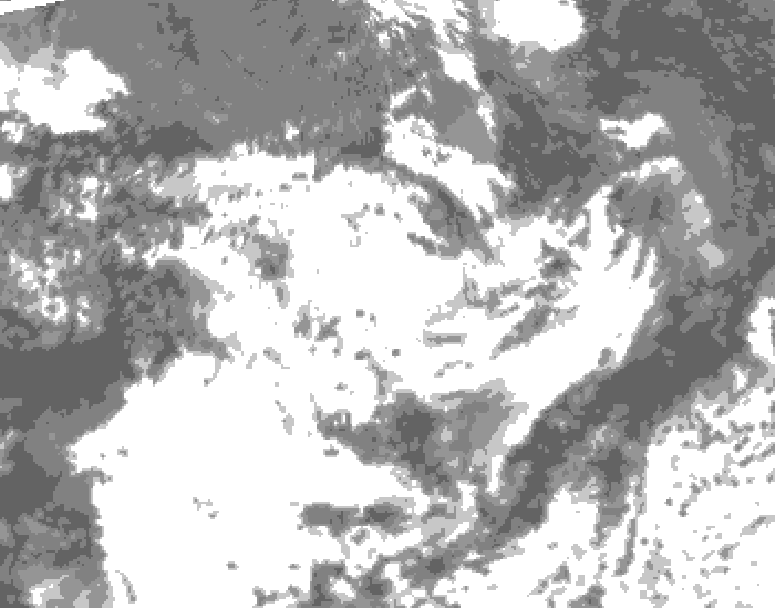 GDPS total cloud 072 hour forecast chart for Canada based on 2025/07/05 1200Z data