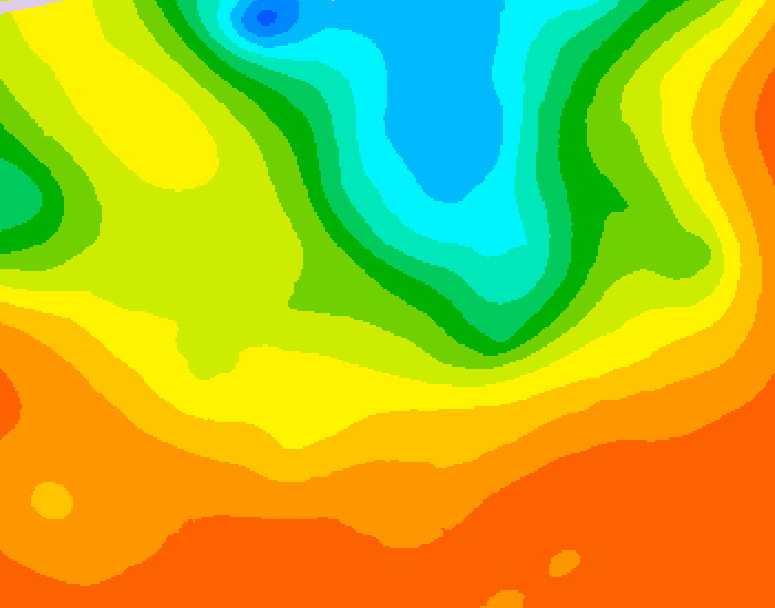 GDPS 500 millibar geopotential height 012 hour forecast chart for Canada based on 2025/07/06 0000Z data