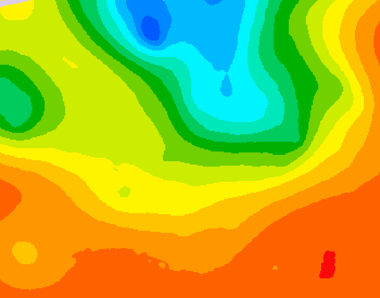 GDPS 500 millibar geopotential height 012 hour forecast chart for Canada based on 2025/07/06 1200Z data