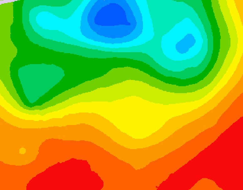 GDPS 500 millibar geopotential height 060 hour forecast chart for Canada based on 2025/07/06 1200Z data
