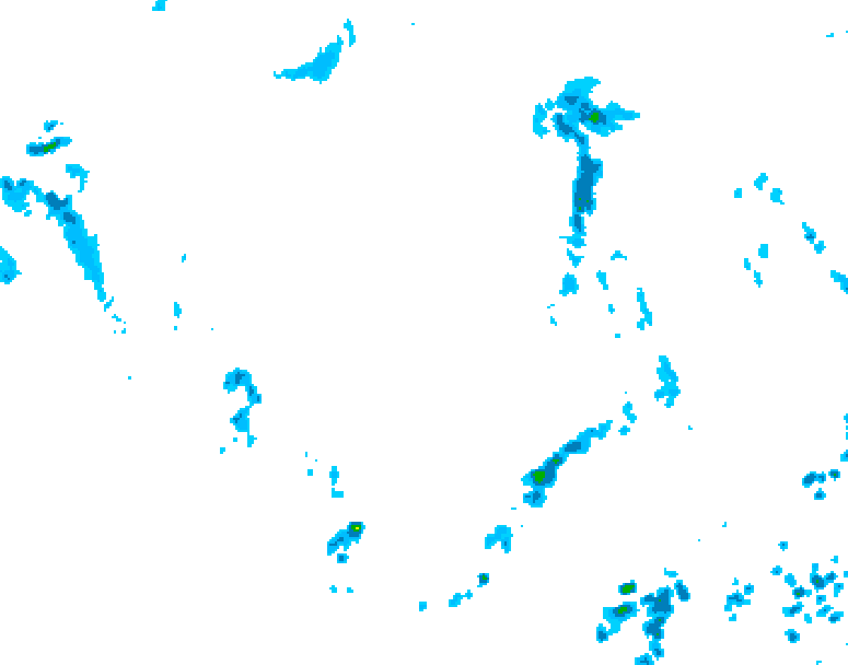 GDPS precipitation 012 hour forecast chart for Canada based on 2025/07/06 0000Z data