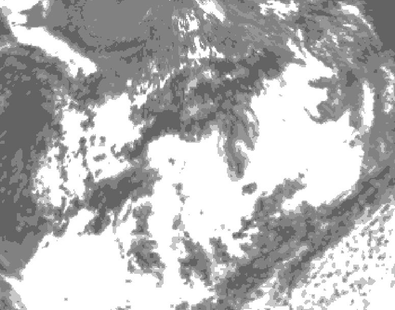 GDPS total cloud 108 hour forecast chart for Canada based on 2025/07/06 0000Z data