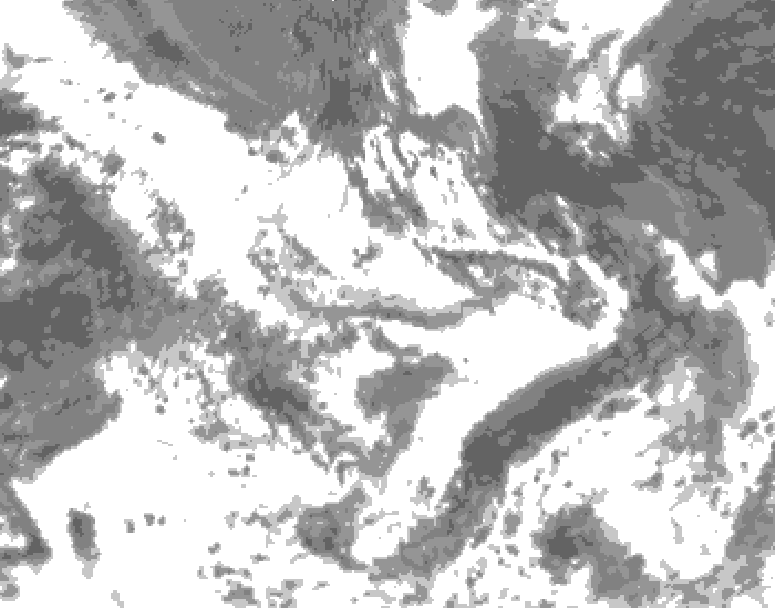 GDPS total cloud 012 hour forecast chart for Canada based on 2025/07/06 1200Z data