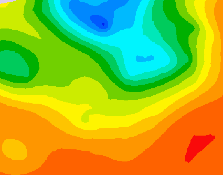GDPS 500 millibar geopotential height 012 hour forecast chart for Canada based on 2025/07/07 0000Z data