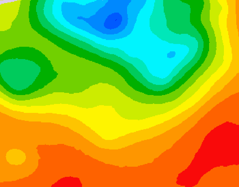 GDPS 500 millibar geopotential height 024 hour forecast chart for Canada based on 2025/07/07 0000Z data