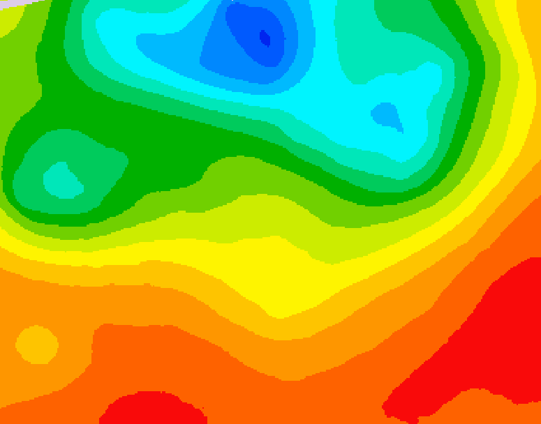 GDPS 500 millibar geopotential height 036 hour forecast chart for Canada based on 2025/07/07 0000Z data