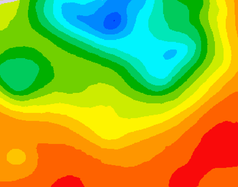 GDPS 500 millibar geopotential height 012 hour forecast chart for Canada based on 2025/07/07 1200Z data