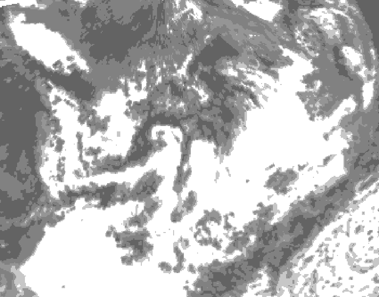 GDPS total cloud 084 hour forecast chart for Canada based on 2025/07/07 0000Z data