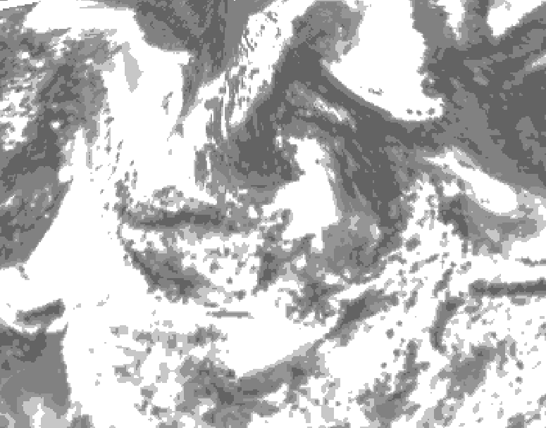 GDPS total cloud 204 hour forecast chart for Canada based on 2025/07/07 1200Z data