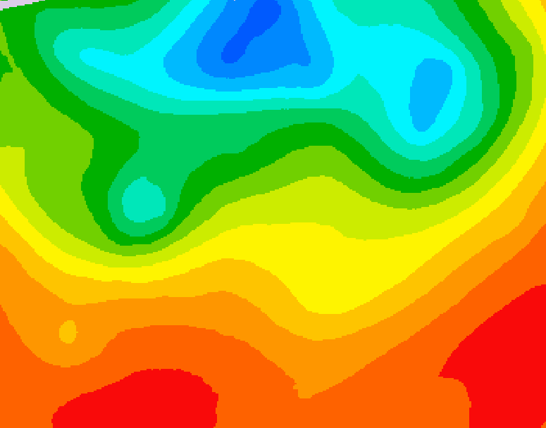 GDPS 500 millibar geopotential height 036 hour forecast chart for Canada based on 2025/07/08 0000Z data