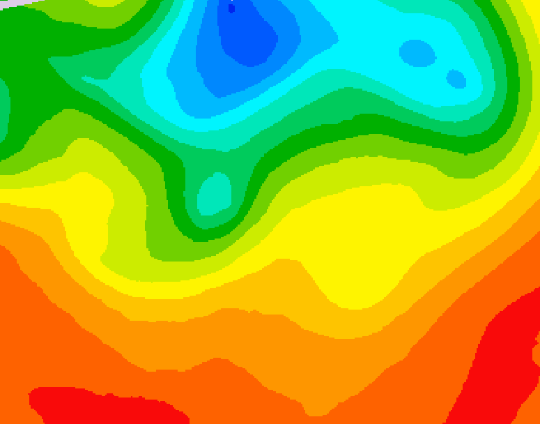 GDPS 500 millibar geopotential height 060 hour forecast chart for Canada based on 2025/07/08 0000Z data