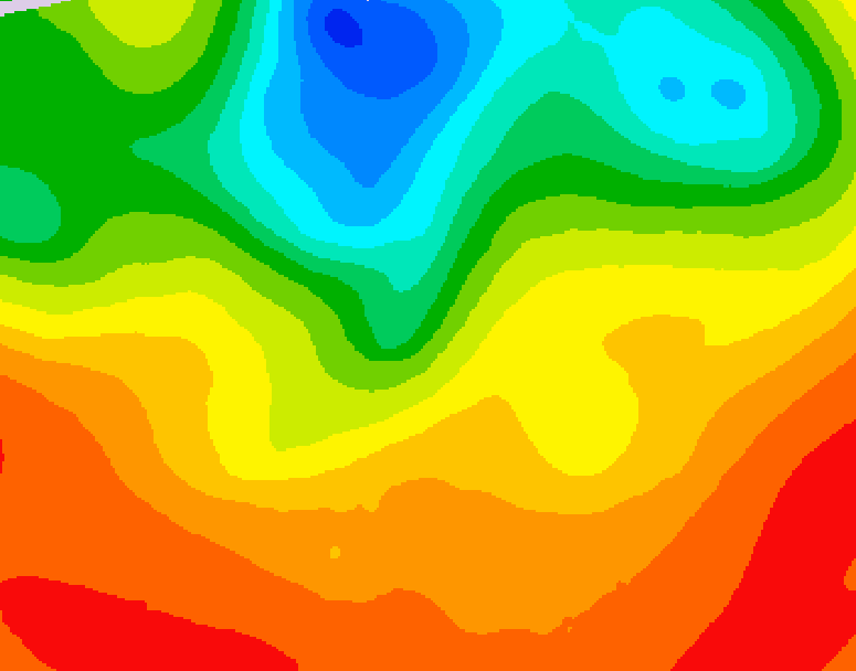 GDPS 500 millibar geopotential height 072 hour forecast chart for Canada based on 2025/07/08 0000Z data