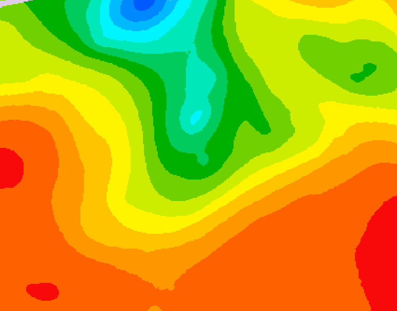 GDPS 500 millibar geopotential height 180 hour forecast chart for Canada based on 2025/07/08 0000Z data